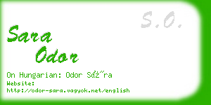 sara odor business card